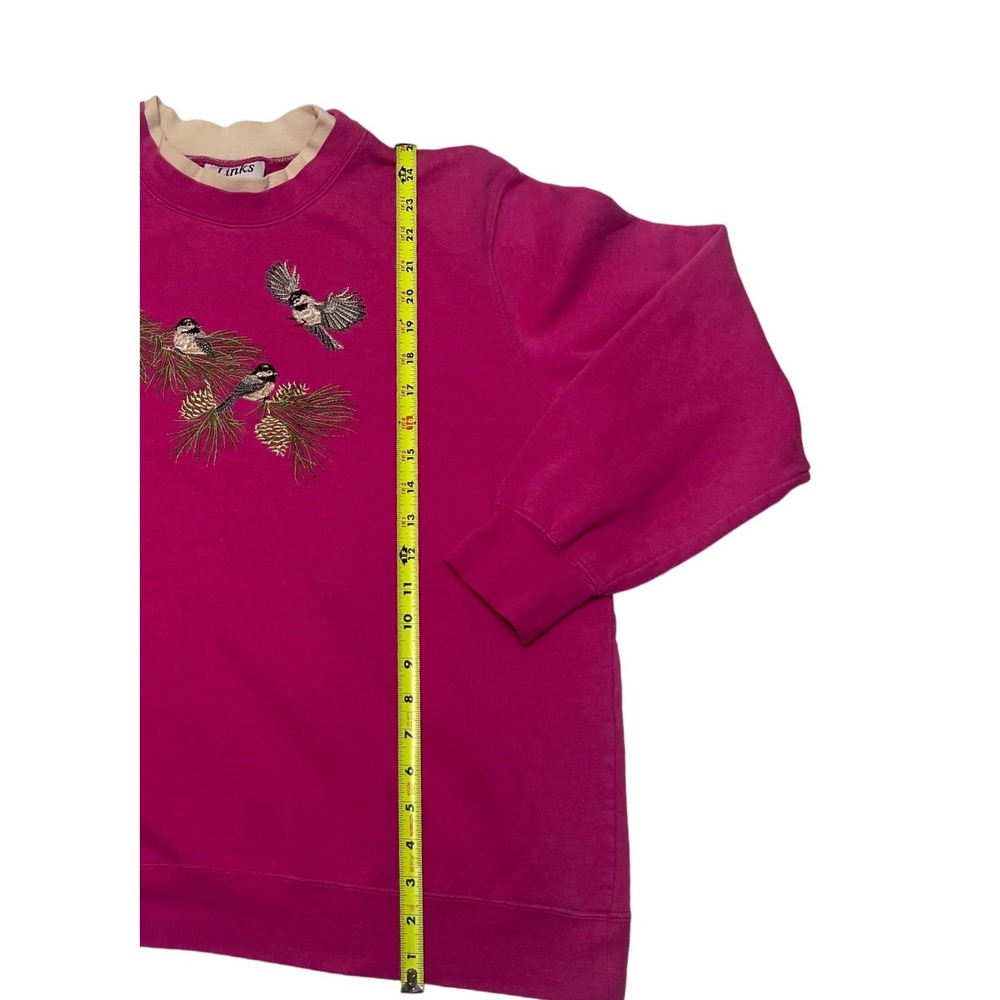 Links Women's Pink XL Oversized Sweatshirt Ugly Christmas Grandma Cottage Cozy - Picture 2 of 9